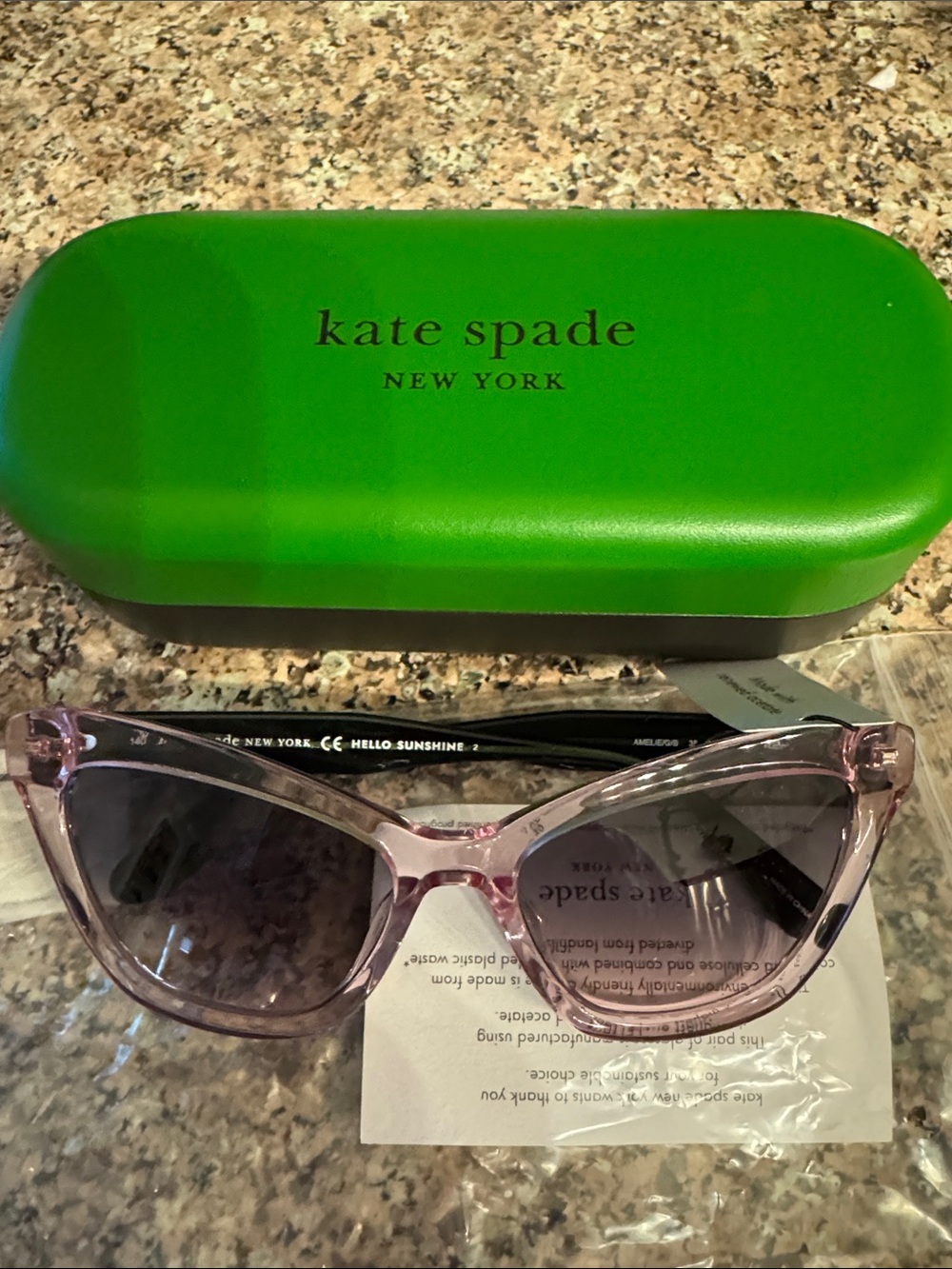 kate spade Light Pink Transparent Cat-Eye Sunglasses - Picture 2 of 3